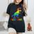 Allysaurus Lgbt Dinosaur Rainbow Flag Ally Lgbt Pride Women's Oversized Comfort T-Shirt Black