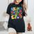 In My Autism Awareness Era Support Puzzle Be Kind Groovy Women's Oversized Comfort T-Shirt Black