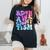 Be In Awe Of My 'Tism Autism Awareness Groovy Tie Dye Women's Oversized Comfort T-Shirt Black