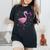 Bisexual Flag Flamingo Lgbt Bi Pride Stuff Animal Women's Oversized Comfort T-Shirt Black