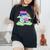 Bisexual Pride Bi Kawaii Frog Mushroom Bisexual Flag Lgbt Women's Oversized Comfort T-Shirt Black