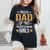 Dad Of 2 Girls Two Daughters Father's Day Women's Oversized Comfort T-Shirt Black