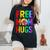 Free Mom Hugs Gay Pride Lgbt Daisy Rainbow Flower Mother Day Women's Oversized Comfort T-Shirt Black