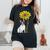 French Bulldog Sunflower Sunshine Frenchie Dog Women Women's Oversized Comfort T-Shirt Black