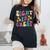 Groovy Eight Is Great 8Th Awesome Birthday Party Girl Boy Women's Oversized Comfort T-Shirt Black