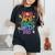 Groovy You Are Safe With Me Lgbtq Pride Month Women's Oversized Comfort T-Shirt Black