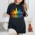 Retro Oakland Skyline Rainbow Lgbt Lesbian Gay Pride Women's Oversized Comfort T-Shirt Black