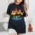 Retro Rochester Skyline Rainbow Lgbt Lesbian Gay Pride Women's Oversized Comfort T-Shirt Black
