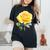 Rose Flower Yellow Floral Women's Oversized Comfort T-Shirt Black
