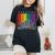 San Diego California Lgbt Pride Rainbow Flag Women's Oversized Comfort T-Shirt Black
