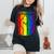 San Diego Lgbt Pride Month Lgbtq Rainbow Flag Women's Oversized Comfort T-Shirt Black