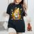 Sunflower Gnome With Bee Hippie Gnome Lover Women's Oversized Comfort T-Shirt Black