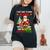 Vintage Drink Wine And Watch Xmas Movies Santa Drinker Women's Oversized Comfort T-Shirt Black
