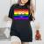 Washington Dc Gay Pride Rainbow Flag Lgbt Women's Oversized Comfort T-Shirt Black