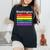 Washington Dc Pride Rainbow Flag Color Metro Train Lines Women's Oversized Comfort T-Shirt Black
