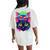 Edm Rave Trippy Cat Mushroom Psychedelic Festival Women's Oversized Comfort T-Shirt Back Print Ivory