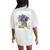 Flowers Lilac Floral Bouquet Essence Of Life Colored Vintage Women's Oversized Comfort T-Shirt Back Print Ivory