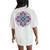 Mandala Stained Glass Graphic With Bright Rainbow Of Colors Women's Oversized Comfort T-Shirt Back Print Ivory