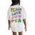 Peace Love Pta Retro Parent Teacher Association Groovy Women's Oversized Comfort T-Shirt Back Print Ivory