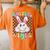 Retro Groovy Easter Vibes Bunny Checkered Smile Girls Women's Oversized Comfort T-Shirt Back Print Yam