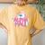 Alpha Male Unicorn Rainbow Ironic Sarcastic Humor Women's Oversized Comfort T-Shirt Back Print Mustard