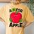A Is For Apple Nursery Preschool Teacher Appreciation Women's Oversized Comfort T-Shirt Back Print Mustard
