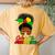 Celebrate Junenth Black Messy Bun 1865 Emancipation Women's Oversized Comfort T-Shirt Back Print Mustard
