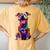 Cute Rainbow Pitbull Mom Dog Lover Pit Bull Owner Women's Women's Oversized Comfort T-Shirt Back Print Mustard