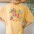 Good Vibes Only Peace Sign Love 60S 70S Retro Groovy Hippie Women's Oversized Comfort T-Shirt Back Print Mustard