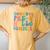 Groovy Goodbye Pre-K Hello Summer Last Day Of School Women's Oversized Comfort T-Shirt Back Print Mustard