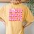 Howdy Southern Western Girl Country Rodeo Pink Disco Cowgirl Women's Oversized Comfort T-Shirt Back Print Mustard