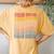 Italian Trotter Groovy Retro Horse Women's Oversized Comfort T-Shirt Back Print Mustard