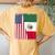 Mexico Independence Day Half Mexican American Flag Women Women's Oversized Comfort T-Shirt Back Print Mustard