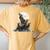 Mommy Wolf Howling At Moon Graphic Wolf Lovers Mother's Day Women's Oversized Comfort T-Shirt Back Print Mustard
