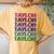 Personalized First Name Taylor Girl Groovy Retro Pink Women's Oversized Comfort T-Shirt Back Print Mustard