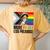 More Pride Less Prejudice Lgbtq Rainbow Pride Month Women's Oversized Comfort T-Shirt Back Print Mustard