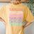 Retro Taylor Girl Boy First Name Pink Groovy Birthday Party Women's Oversized Comfort T-Shirt Back Print Mustard