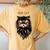Hiss Off Cute Cat Pun Punny Meow Cat Lover Dad Mom Women's Oversized Comfort T-Shirt Back Print Mustard