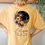 Solar Eclipse With Floral Flowers Women's Oversized Comfort T-Shirt Back Print Mustard