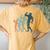 Sports Mom & Dad Silhouette Vintage Body Building Women's Oversized Comfort T-Shirt Back Print Mustard