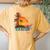 Summer Vacation Cancun Mexico Beach Kid Women's Oversized Comfort T-Shirt Back Print Mustard