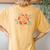 Vintage Tattoo Rose Flower Youth Women's Oversized Comfort T-Shirt Back Print Mustard