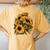Yellow Sunflower Cute Summer Sun Flowers Floral Positivity Women's Oversized Comfort T-Shirt Back Print Mustard