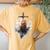 Yeshua Lion Of Judah Christian Faith Women's Oversized Comfort T-Shirt Back Print Mustard