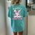 Cute Bunny Face Bublegum Happy Easter For Girls Women's Oversized Comfort T-Shirt Back Print Chalky Mint