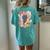 Retro Groovy Easter Vibes Smile Face Rabbit Bunny Girl Women's Oversized Comfort T-Shirt Back Print Chalky Mint
