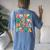 Groovy Mama Checkered Leopard Bolt Lightning Flower Mom Life Women's Oversized Comfort T-Shirt Back Print Moss