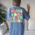 Peace Out Fifth Grade Groovy 5Th Grade Last Day Of School Women's Oversized Comfort T-Shirt Back Print Moss