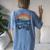 Summer Camp Counselor Staff Groovy Rainbow Camp Counselor Women's Oversized Comfort T-Shirt Back Print Moss