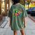 Floral Watercolor Hummingbird & Butterfly Women's Oversized Comfort T-Shirt Back Print Moss Floral Watercolor Hummingbird & Butterfly Women's Oversized Comfort T-Shirt Back Print Moss